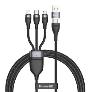 Baseus Flash Series 100W USB-A + USB-C / Type-C to USB-C / Type-C + 8 Pin + Micro USB Two-for-three Data Cable