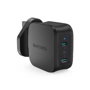 RAVPower 40W 2-Port iPhone Fast Charger with 20W USB-C Power Adapter (RP-PC152)