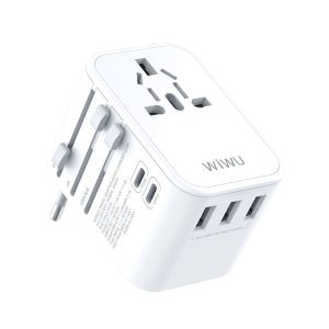 WIWU UA303 Multi-function Universal Travel Charger Power Adapter (White)