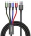 Baseus Rapid Series 4 in 1 1.2m 3.5A USB to 2 x USB-C / Type-C + 8Pin + Micro USB Cable