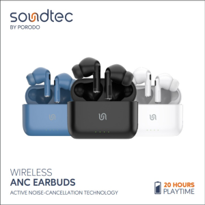 Porodo Soundtec By Porodo Wireless ANC Earbuds With Noise-Cancellation