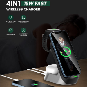 -7.5W/15W Fast Wireless Charging -Compatible with Airpods 1/2 and Airpods Pro -Magnetic Apple Watch Charger -Additional USB Charging Port" WARRANTY 1 Year warranty One (1) year limited warranty included in this product