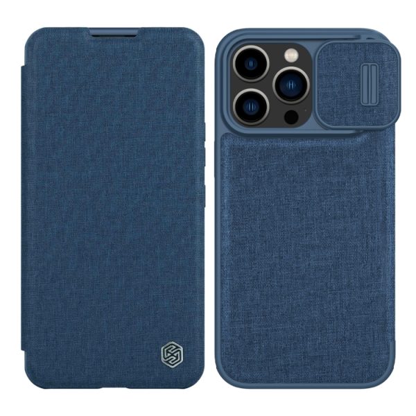 NILLKIN QIN Series Pro Leather Phone Case For iPhone 14 Pro Max (Blue)