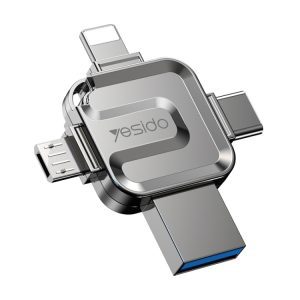 256GB Yesido FL15 USB + 8 Pin + Mirco USB + Type-C 4 in 1 USB Flash Drive with OTG Function