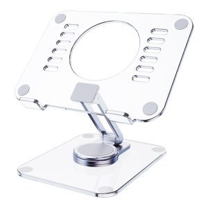 R-JUST T632 Acrylic 360 Degree Rotating Desktop Tablet Stand (Transparent)