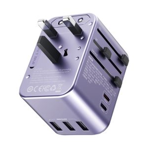 ROCK T62 35.5W Global Travel Multifunctional Plug PD Charger Power Adapter(Purple)
