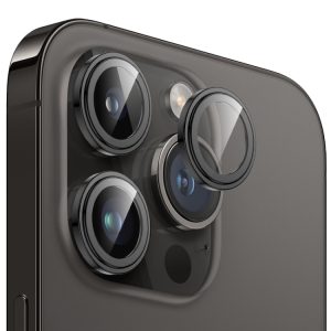 MOMAX Eagle Eye Independent Full Cover Phone Lens Glass Film(Black) For iPhone 15 Pro / 15 Pro Max