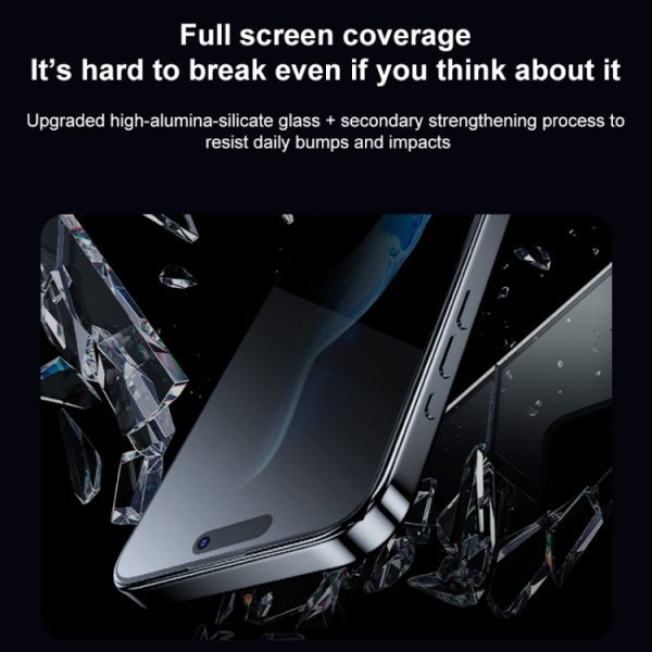 MOMAX 0.3mm 3D Anti-peep Tempered Glass Film(Black) For iPhone 15 Pro Max