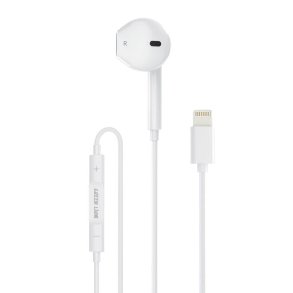 Green Lion Mono Earphones Lightning Connector (White)