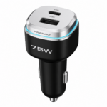 Powerology 75W Dual-Port High-Power Car Charger - Black Silver