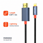 Porodo Woven Cable Lightning to HDMI - Black - Image 3
