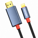 Porodo Woven Cable Lightning to HDMI - Black - Image 2
