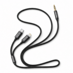 Green Lion 2-in-1 Audio Cable USB-C Lightning to 3.5mm AUX - Black - Image 6