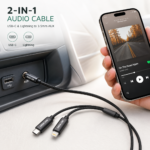 Green Lion 2-in-1 Audio Cable USB-C Lightning to 3.5mm AUX - Black - Image 2