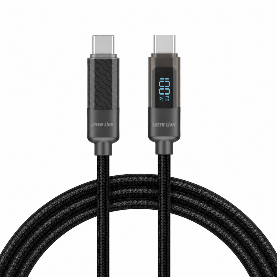Green Lion Digital Display Cable USB-C to USB-C 100W - Black