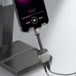 Porodo 2-in-1 Lightning to 3.5mm AUX Audio + Charging Adapter - Grey - Image 2