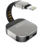 Porodo 2-in-1 Lightning to 3.5mm AUX Audio + Charging Adapter - Grey