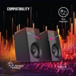 Porodo Gaming Stereo Speakers gaming desk audio features