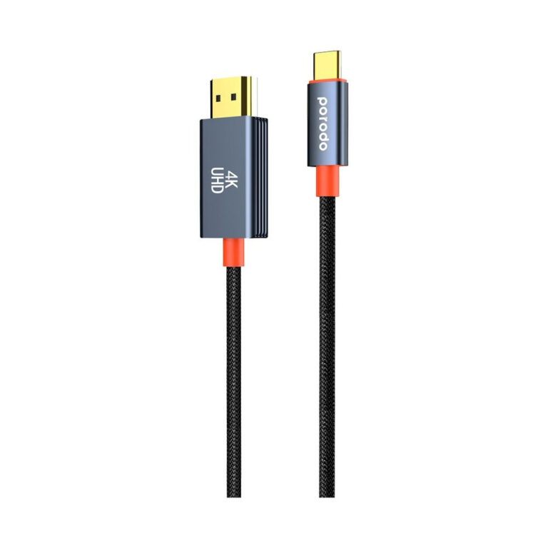 Porodo Woven Cable Type-C to HDMI 4K 60Hz - Black