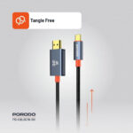 Porodo Woven Cable Type-C to HDMI - Black - Image 5