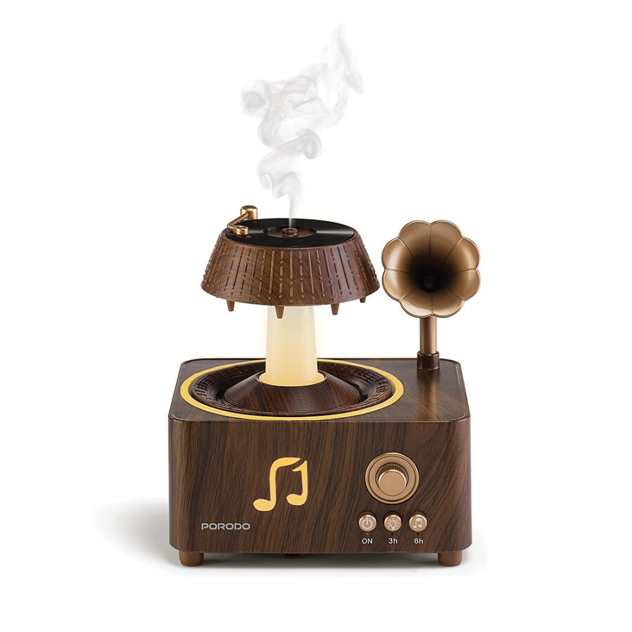Porodo Lifestyle Concord Vintage Aroma Diffuser & Speaker - Brown