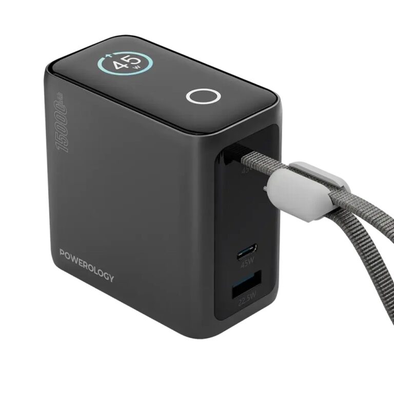 Powerology 15000mAh Mini Power Bank PD 45W - Black