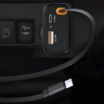 Powerology Cyber Retractable Car Charger Black