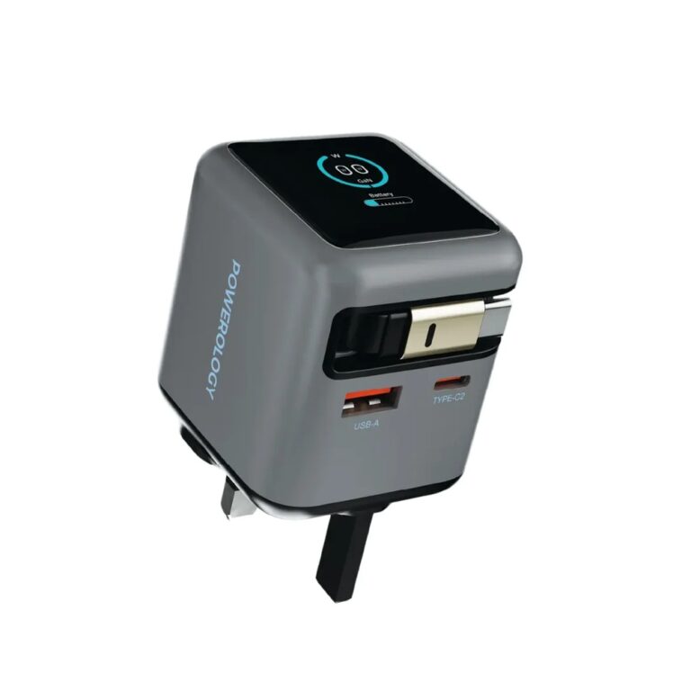 Powerology Halo Dual-Port GaN Charger Grey