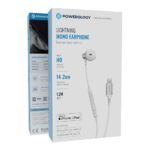 Powerology MFi Mono Lightning Wired Earphones - White - Image 4