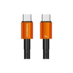Powerology QX 45W Pocket-Sized GaN Adapter with Type-C Cable - Black Orange - Image 2