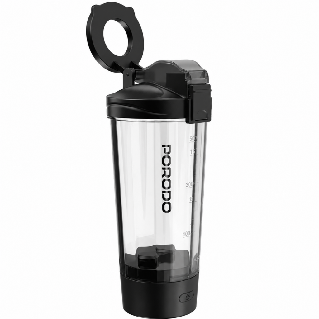 Porodo Lifestyle Grip & Mix Protein Shaker Bottle - Black