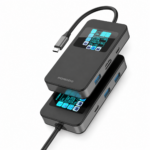 Porodo 6-in-1 Multi-Port USB-C Hub with Smart Digital Display – Gray - Image 5
