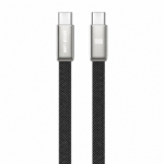Green Lion Ultra Thin Braided USB-C to USB-C Cable 100W - Black
