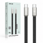 Green Lion Ultra Thin Braided USB-C to USB-C Cable 100W - Black - Image 2
