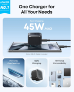 Anker Nano Charger 45W with 1.8m USB-C to USB-C Cable – Black - Image 6