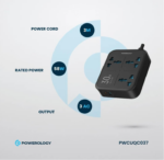 Powerology 3-Outlet Wall Socket with Fast Charging USB-C – 20W PD - Image 3