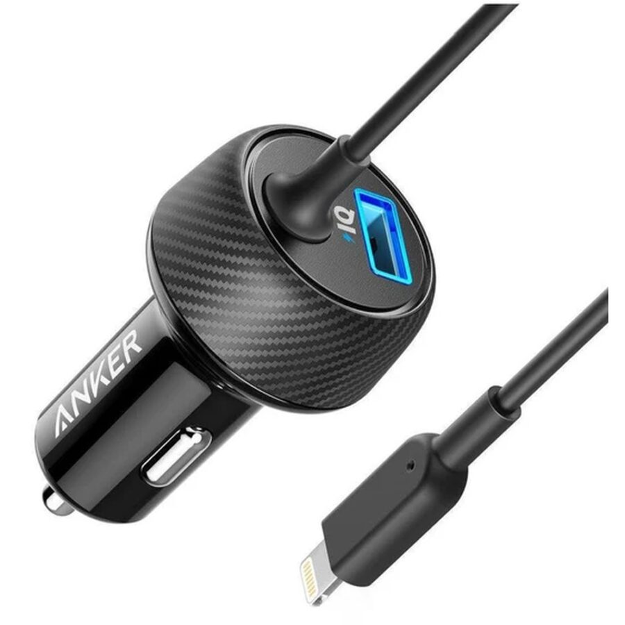 Anker PowerDrive 2 Elite Lightning Car Charger Kuwait Black
