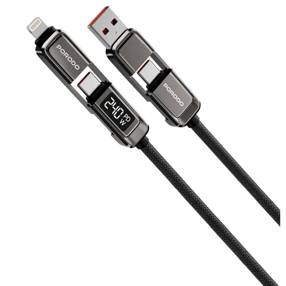 Porodo 4 in 1 240W Charging Cable Kuwait Grey