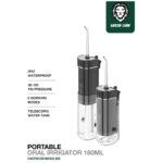 Green Lion Portable Oral Irrigator 180ml Water Flosser – Black - Image 3