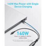 Anker 140W 2-in-1 USB-C to Dual USB-C Cable 4ft – Black - Image 2