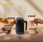 LePresso Four Froth Milk Frother 500W 270ml – Black - Image 2