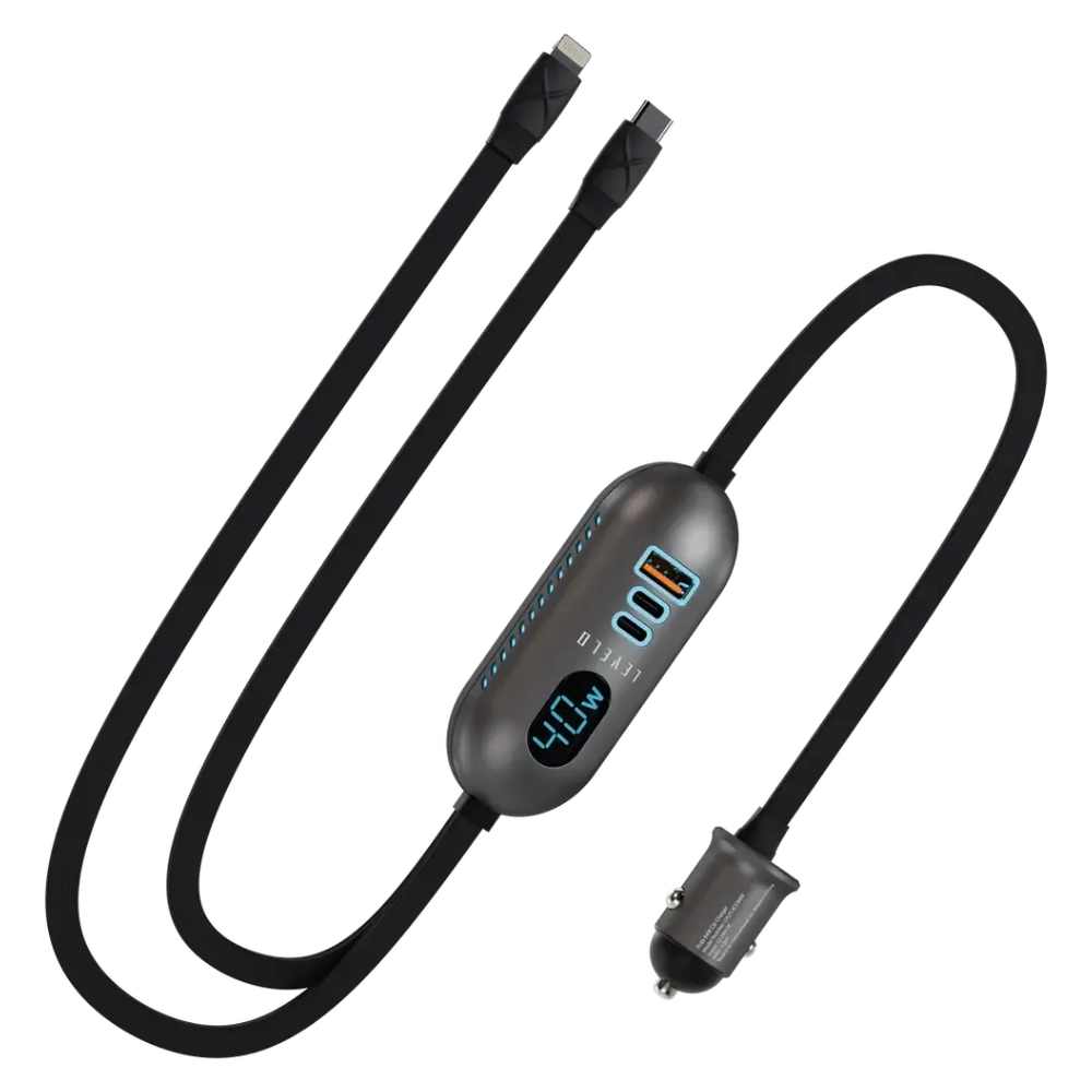 Levelo Polix 84W Fast Car Charger – Gray